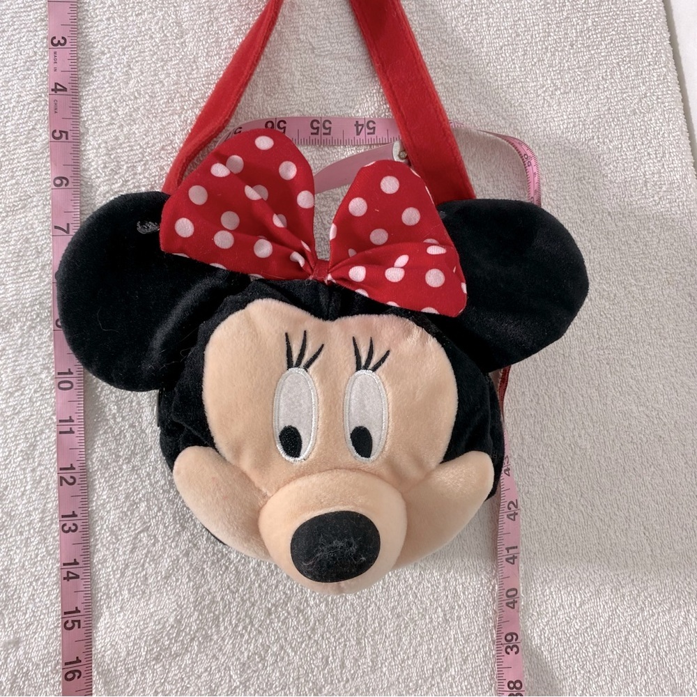 Disney Plush Minnie Mouse Head Purse Shoulder Bag Cross Body Bag - Picture 4 of 12